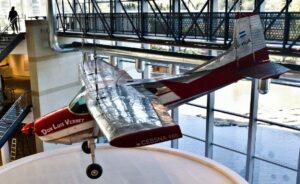 El Cessna 185 "Don Luis Vernet" de Miguel Fitzgerald se encuentra en el Museo Malvinas, en Nuñez, Buenos Aires.