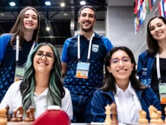 Parte de la selección femenina de ajedrez en las Olimpiadas de Budapest.