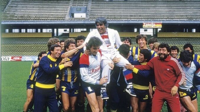 Pedro Marchetta y plantel Rosario Central 1985